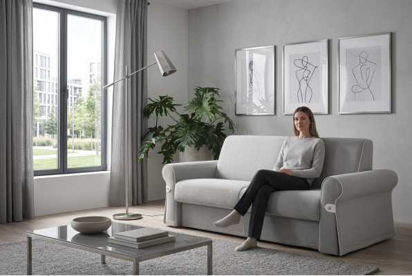 Wunnzëmmer Design Sofen Polstersofen Zwee Zweisëtzer Textilssofa 2 Sëtzer Nei