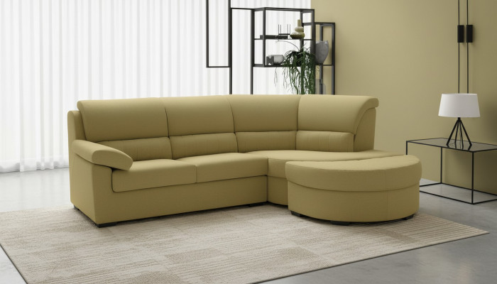 Italienesch Miwwelen Textil Giel Modern Luxus Eck Canapé L-Form Édel Modern alfitalia