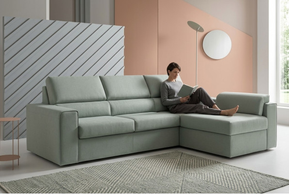 Eckcouch L-Form Miwwelen Lieder Polsterméiwel Wunnzëmmer Modern Luxus Gréng alfitalia