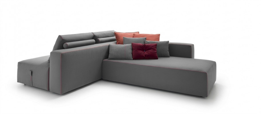 Sofa L-Form Textil Canapé Eck gepolstert Sëtz Sofa Wunnzëmmer modern Alfitalia