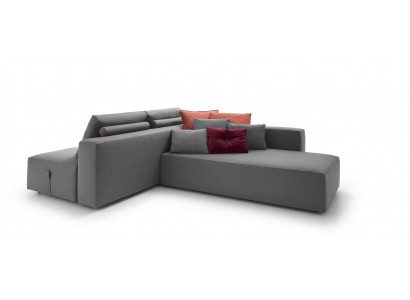Sofa L-Form Textil Canapé Eck gepolstert Sëtz Sofa Wunnzëmmer modern Alfitalia