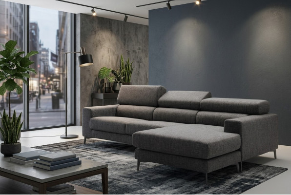 Design Këssen Wunnzëmmer Modern Luxus Ecke Textil Holz Canapé L-Form alfitalia