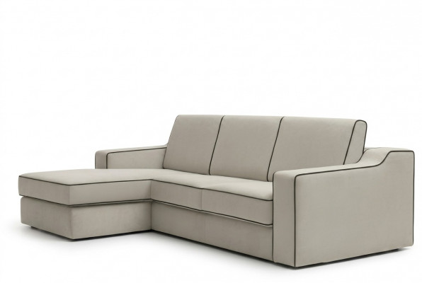 Design Textil Modern Canapé Luxus Eckcouch L-Form Miwwelen Polster Beige alfitalia