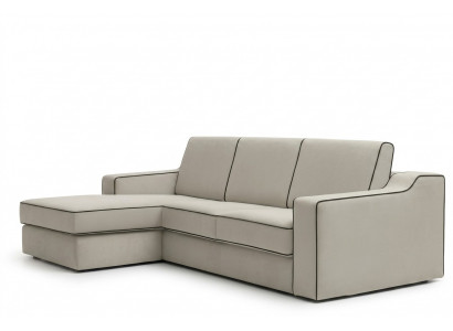 Design Textil Modern Canapé Luxus Eckcouch L-Form Miwwelen Polster Beige alfitalia