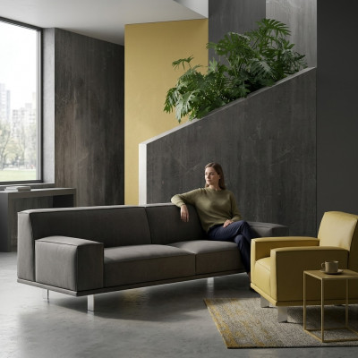 Soffagarnitur 3+1 Sëtzer Textil Relax Set Design Sofaen Polster Couchen alfitalia