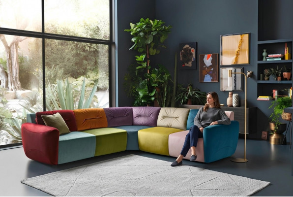Ecksofa Textil Wunnlandschaft Design Ecksofa Sofa Canapé Italien Alfitalia