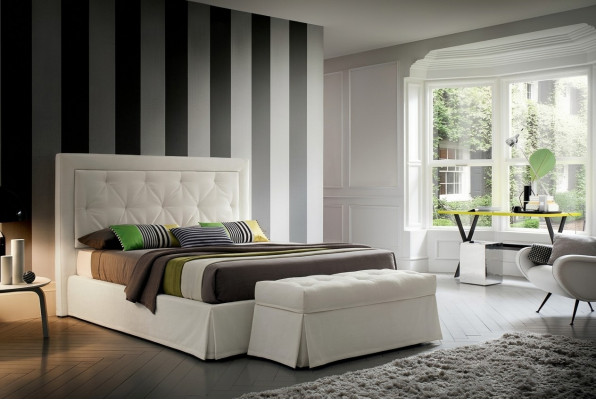 Chesterfield Better 180x200cm Schlofzëmmer Textil Stoff Bett Design Luxus Hotel
