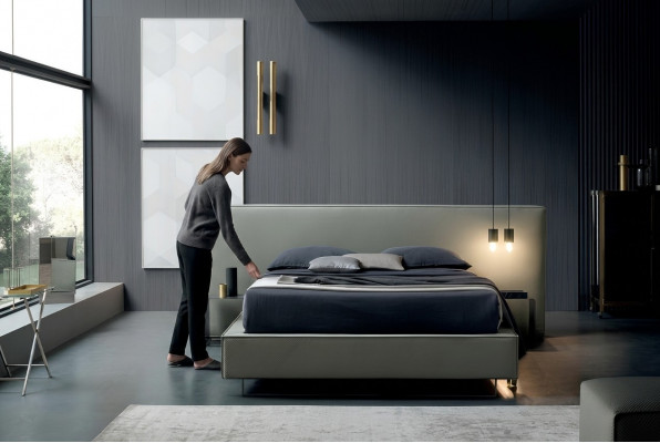 Luxus Polstersamt Stoff Designer Bett Schlofzëmmer Better Lieder Hotel Neien