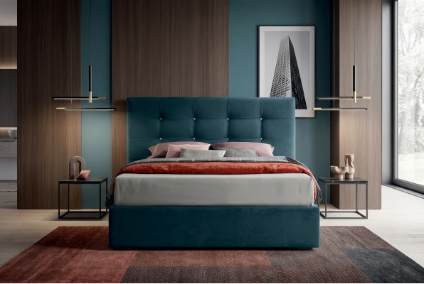 Design Better Schlofzëmmer Textil 180x200cm Bett Polster Luxus Duebel Hotel Nei
