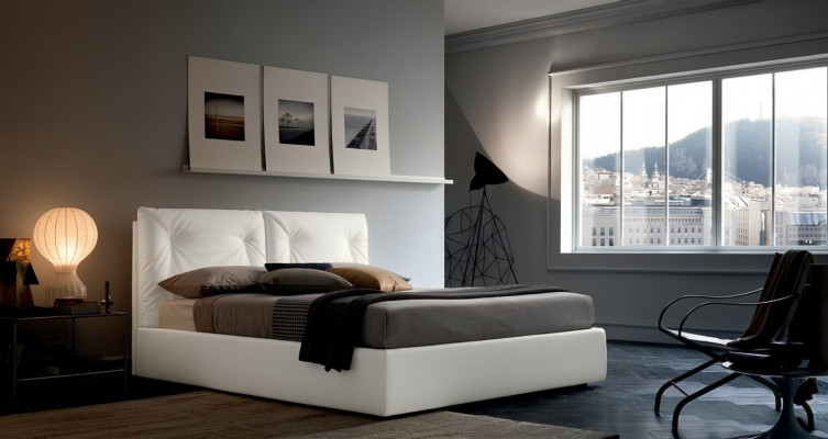 Luxus Better Schlofzëmmer 160 x 200 cm Design Textil Bett Polsterduebel Hotel