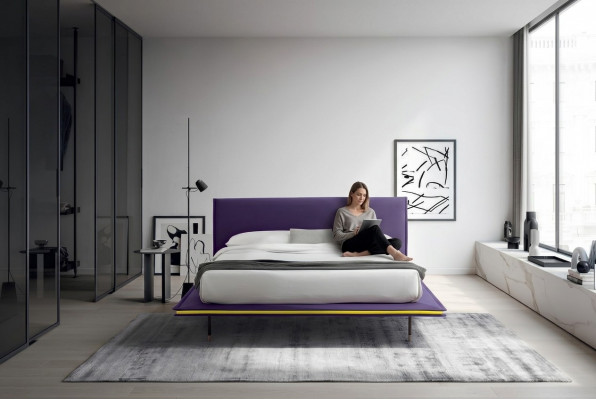 Design Bett 140x200cm Këssen Luxus Better Duebel Hotel Schlof Zëmmer Holz Nei