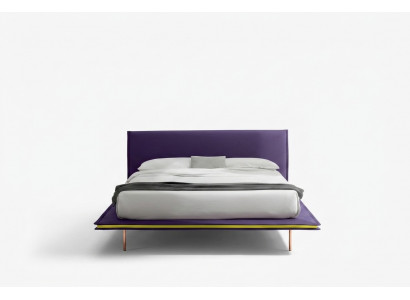 Design Bett 140x200cm Këssen Luxus Better Duebel Hotel Schlof Zëmmer Holz Nei