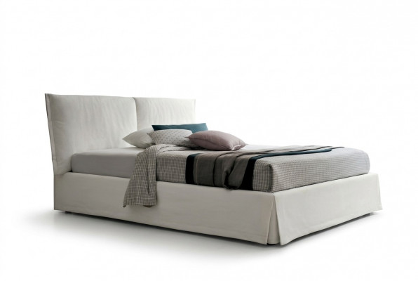 Luxus Duebel Hotel Better 120x200 Schlofzëmmer Wäiss Textil Bett Polster Design
