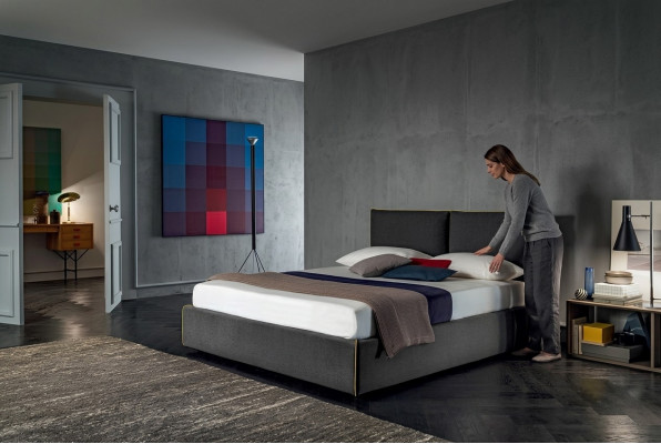 Luxus Gepolsterten Sëtz Stoff Design Bett Schlofkummer Better 180x200 cm Textil Hotel
