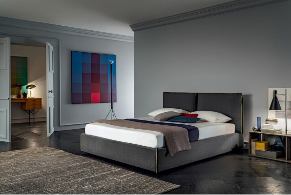 Luxus Gepolsterten Sëtz Stoff Design Bett Schlofkummer Better 180x200 cm Textil Hotel
