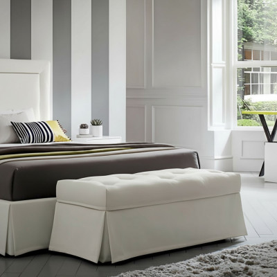 Luxus Landhausstil Hocker Miwwelen Polsterhocker Design Sëtz Sëtzbank Fousshocker