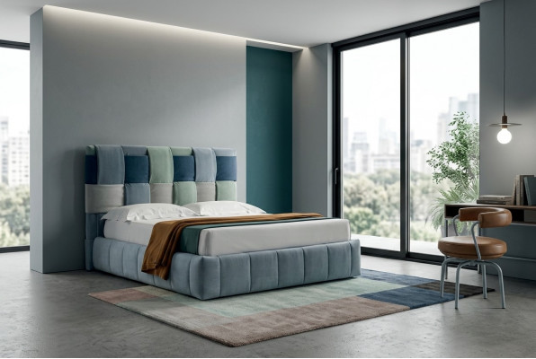 Modern Luxus Better Polster Textil Héichwäertegt Schlofzëmmer Bett Italien Miwwelen