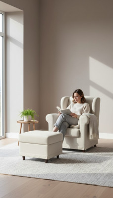 Fauteuil Lounge Fauteuil Cocktail Fauteuil Relax Fauteuil Lehngepolsterten Sëtz + Hocker Clubfauteuil