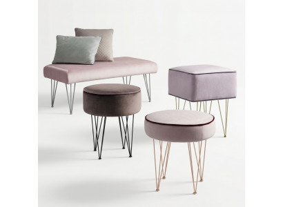 Sëtzblock Ottoman Hocker Sëtz Niewestell Fußhocker Ronn Hocker Polsterhocker
