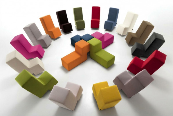 Hocker Ottoman Chaise Lounge Strank Wunnzëmmer Miwwelen gepolstert Fouss Italien