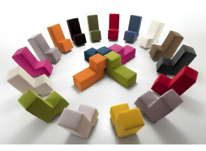 Hocker Ottoman Chaise Lounge Strank Wunnzëmmer Miwwelen gepolstert Fouss Italien
