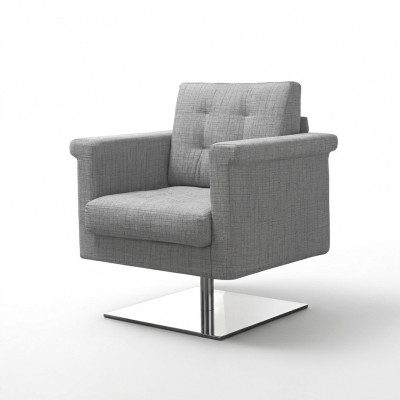 Design Canapé Lounge Textil Sëtz Grau Miwwelen Einsitzer Sëtz Polster Stof Relax Sëtz