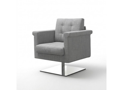 Design Canapé Lounge Textil Sëtz Grau Miwwelen Einsitzer Sëtz Polster Stof Relax Sëtz