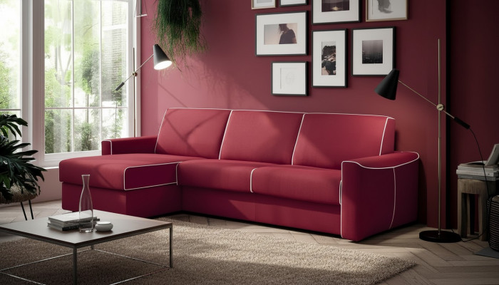 Ecksofa Modern Design Sofa Focus Stoff L-Form Couch Wunnlandschaft Italien Miwwelen