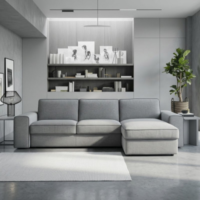 Modernen Luxus Eck Textil Holz Sofa L-Form alfitalia Design Polster Wunnzëmmer