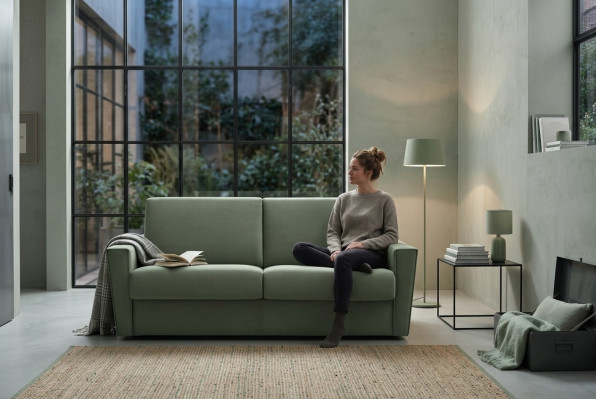 Miwwelen Wunnzëmmer Design Gréng Textil Alfitalia Modern Design Luxus Sofa 2 Sëtzer