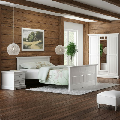 Designer-Schlofzëmmer Bett 2x Nuetsdëscher Kleederschaf Set Nei 180x200cm 4tg.