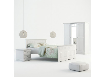 Designer-Schlofzëmmer Bett 2x Nuetsdëscher Kleederschaf Set Nei 180x200cm 4tg.
