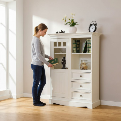 Landhaus Kommode Schaf Regal Massivholz Héichschaf Regal Bicher Bar Schief