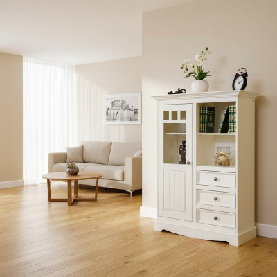 Landhaus Kommode Schaf Regal Massivholz Héichschaf Regal Bicher Bar Schief