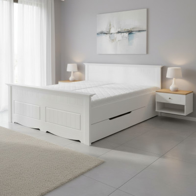Bett Mat Polster Design Holzbett Double Better Wäiss 180x200 Schlof Schlofkummer