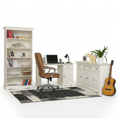 Büro Set Garnitur 3 tlg. Miwwelen Schreifdësch Dësch Kommode Schaf Regal Komplett
