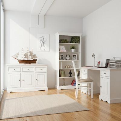 Sekretär Set Kolonial Stil Schreifdësch Schaf Regal Dësch Holz Dëscher Nei 3tlg