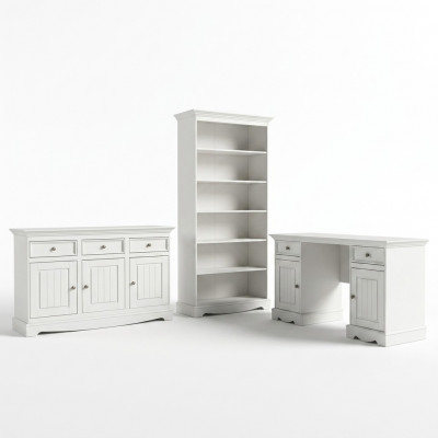 Sekretär Set Kolonial Stil Schreifdësch Schaf Regal Dësch Holz Dëscher Nei 3tlg
