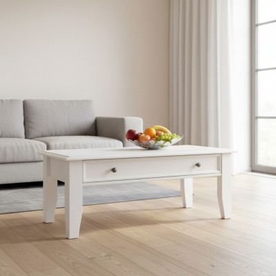 Landhaus Wunnzëmmer Dësch Couchtisch Handaarbecht Echt Holz Canapé Säitentëscher
