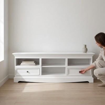 Lowboard TV Miwwel Schief Sideboard RTV Kommod TV Schaf Landhaus Lowboards