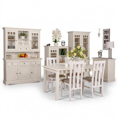Iesszëmmer Design Miwwelen Landhaus Stullsgrupp Dësch+4xStill 5tlg. Set Garnitur