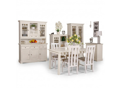 Iesszëmmer Design Miwwelen Landhaus Stullsgrupp Dësch+4xStill 5tlg. Set Garnitur