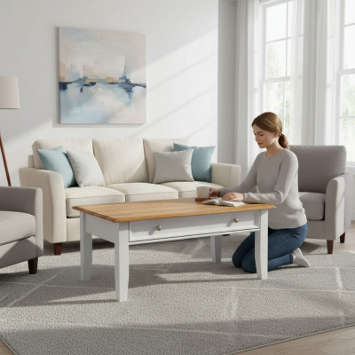Couchtisch Niewentisch Sofa Miwwelen Wunnzëmmer Dësch Holz Design Dëscher Modern