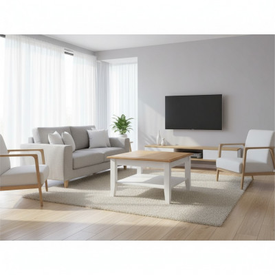 Eedlen Landhaus Klassischen Couchtisch Säitentisch Sofa Wunnzëmmer Dësch Holz