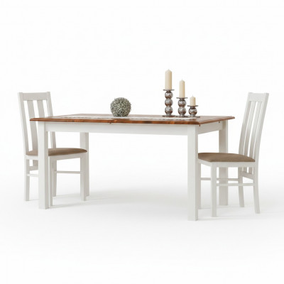 Landhaus Holzdësch Iessdësch Dësch Holz Dëscher 150/197cm Iesszëmmer Auszéibar