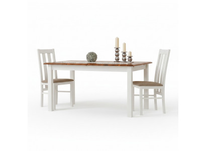 Landhaus Holzdësch Iessdësch Dësch Holz Dëscher 150/197cm Iesszëmmer Auszéibar