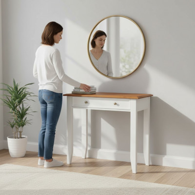 Konsolendëscher Holz Design Wäiss Klassesch Designer Luxus Konsolendësch Neiwertig