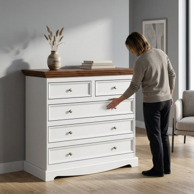 Kommoden Landhaus Edel Luxus Schranken Holz Kommode Héich Schaf Side Low Board