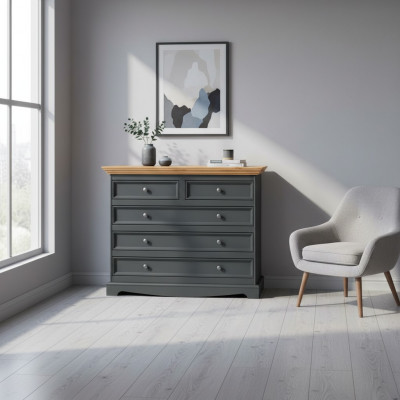 Kommod Luxus Kommoden Landhausdesign Miwwele Polster Holz Konsole Schwaarz Board