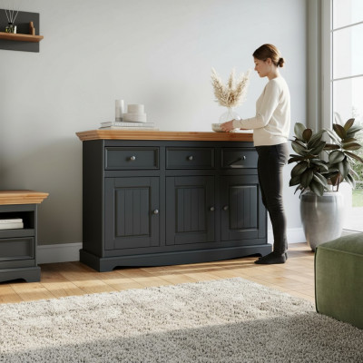 Design Kommode Holz Miwwel Schaf Vitrin klassesch Schaf Buffet Bar Anrichte